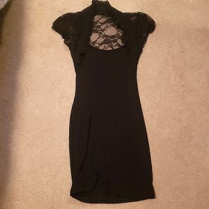 Body central brand: jersey fabric, lace, open back dress